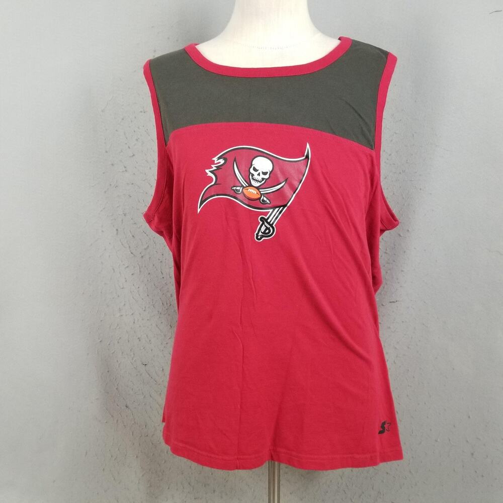 Tampa Bay Buccaneers Shirt Mens 2XL Red NFL Football Starter Sleeveless Tank
